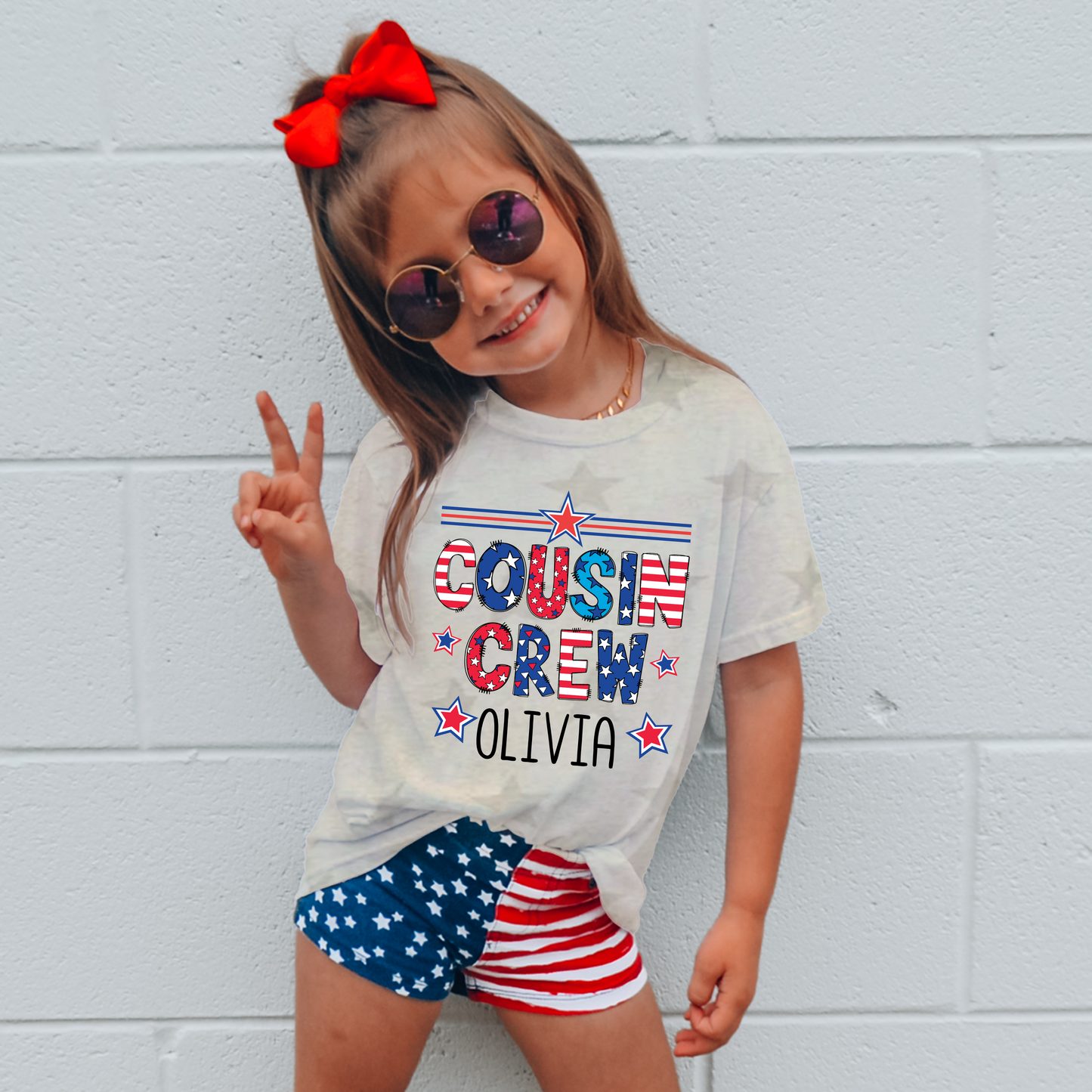 Custom Cousin Crew 4th of July Kids Shirt