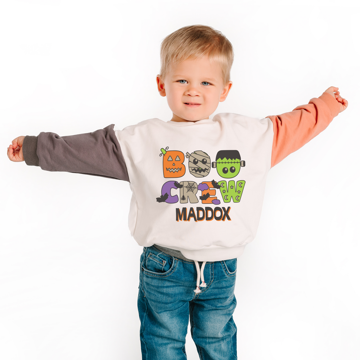 Spooky Boo Crew Name Sweatshirt
